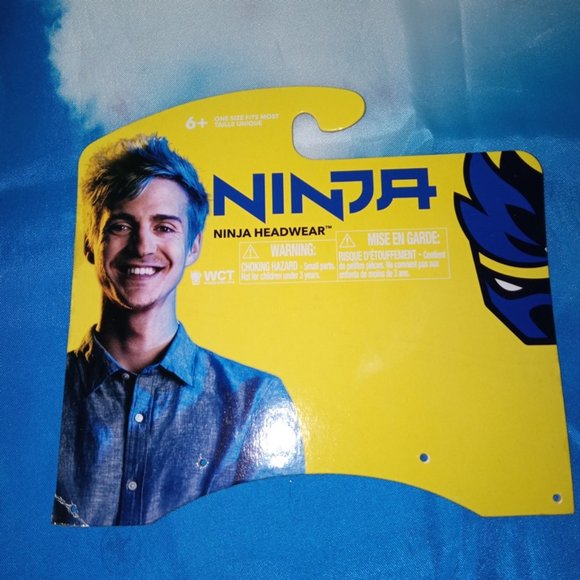 Blue Hair Ninja Gamer Headband Wig Hat – Richard Tyler Blevins Headwear HTF NEW - Picture 4 of 5